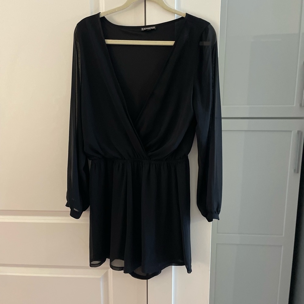 Black long sleeve romper
